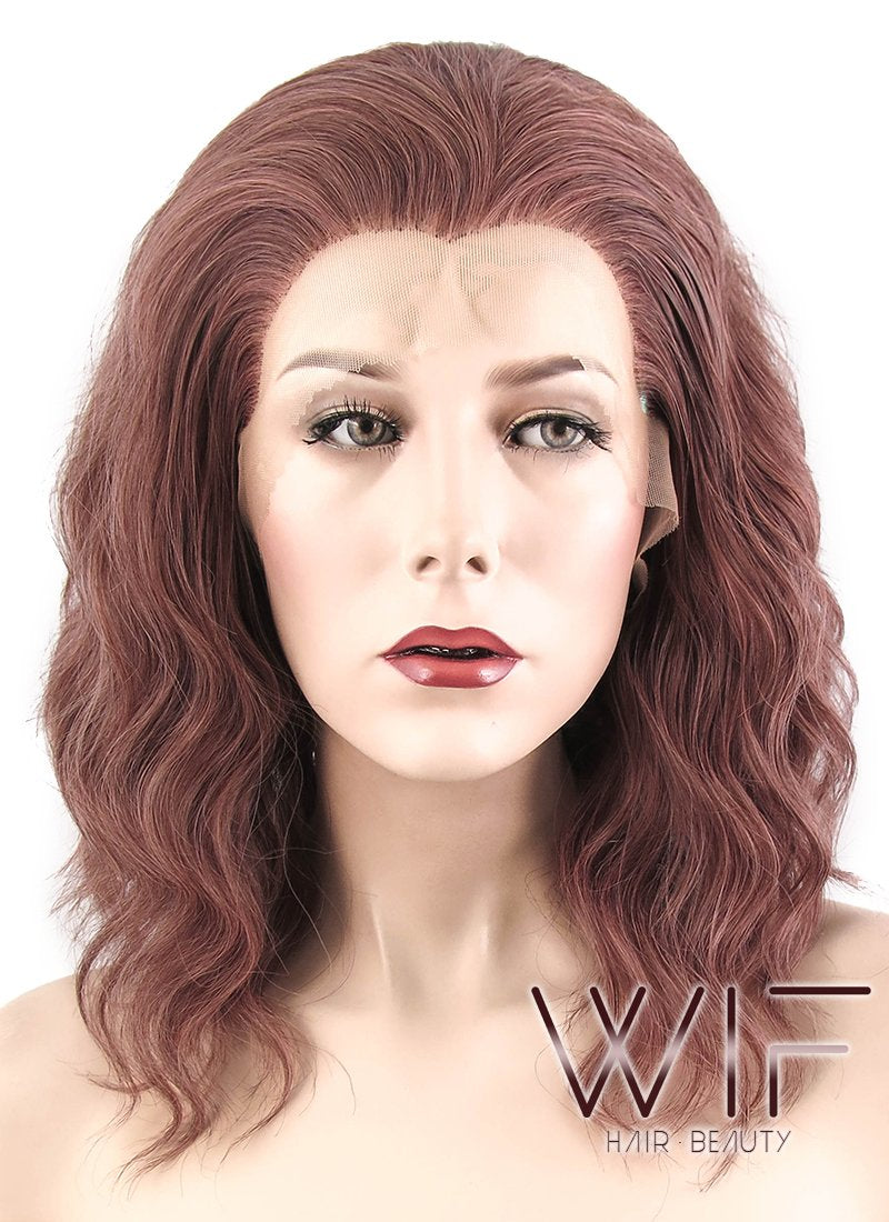 14" Wavy Ash Purple Lace Front Synthetic Wig LF461