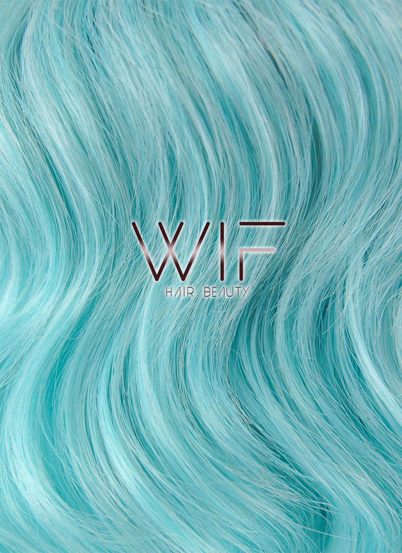 14" Wavy Blue With Dark Roots Lace Front Synthetic Wig LF463