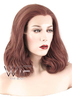 16" Wavy Ash Purple Lace Front Synthetic Wig LF467