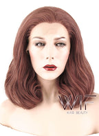 16" Wavy Ash Purple Lace Front Synthetic Wig LF467