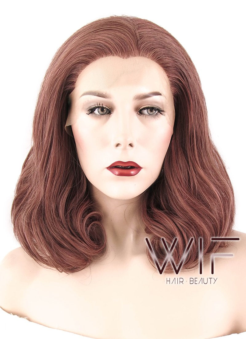16" Wavy Ash Purple Lace Front Synthetic Wig LF467