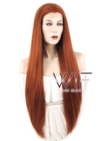 30" Straight Reddish Brown Lace Front Synthetic Wig LF468