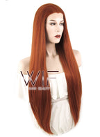30" Straight Reddish Brown Lace Front Synthetic Wig LF468