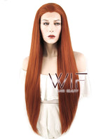 30" Straight Reddish Brown Lace Front Synthetic Wig LF468