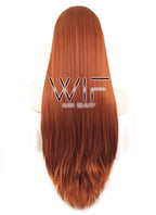 30" Straight Reddish Brown Lace Front Synthetic Wig LF468