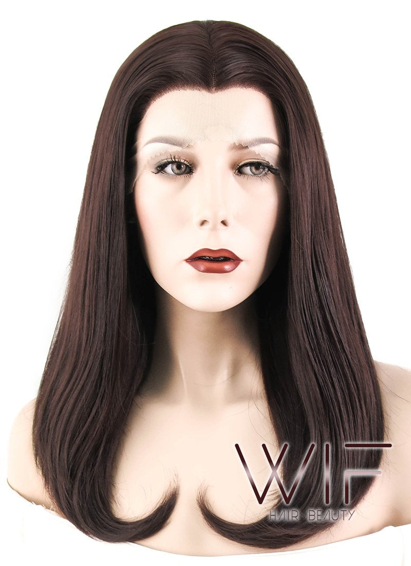17" Straight Dark Brown Lace Front Synthetic Wig LF471