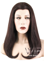 17" Straight Dark Brown Lace Front Synthetic Wig LF471