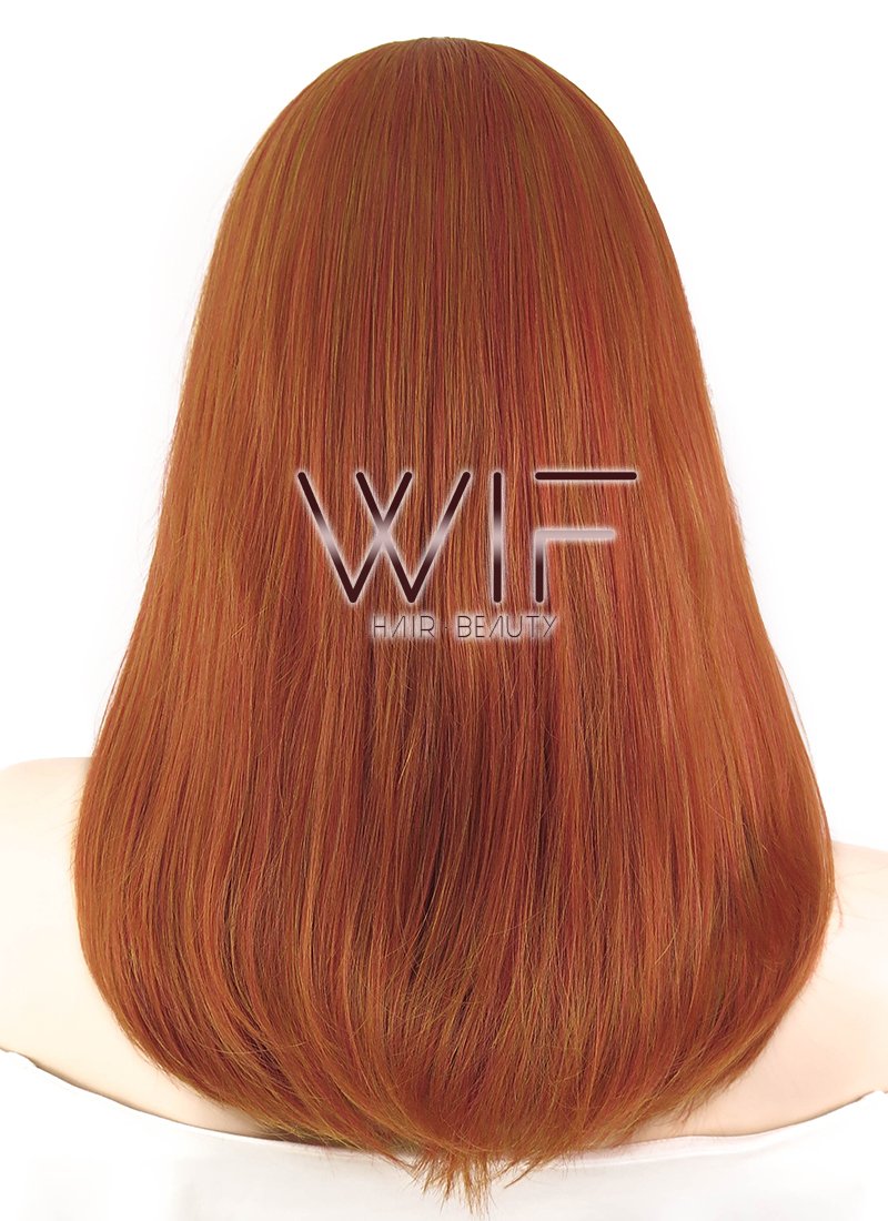 17" Straight Mixed Reddish Brown Lace Front Synthetic Wig LF473