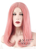 17" Straight Pink Lace Front Synthetic Wig LF474