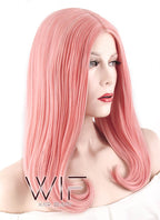 17" Straight Pink Lace Front Synthetic Wig LF474