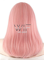 17" Straight Pink Lace Front Synthetic Wig LF474