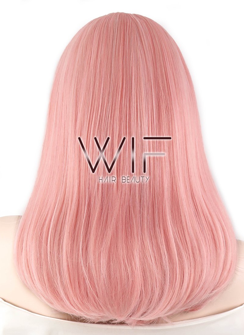 17" Straight Pink Lace Front Synthetic Wig LF474