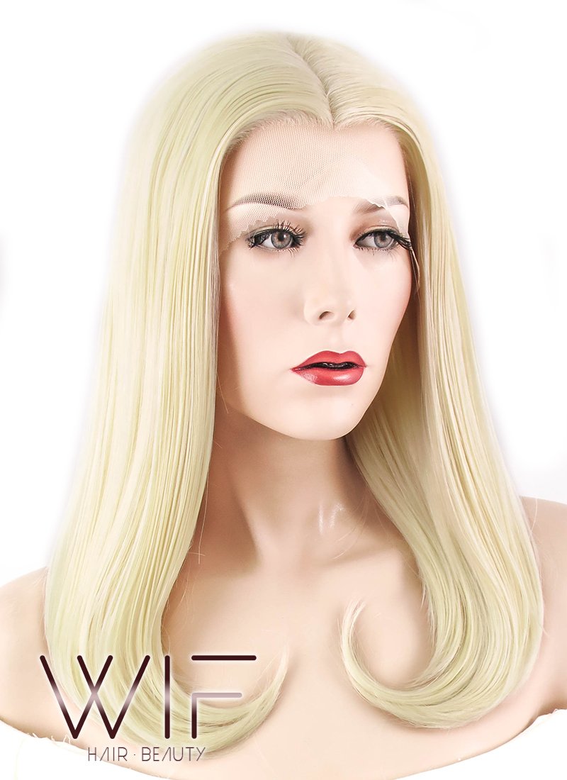 17" Straight Light Blonde Lace Front Synthetic Wig LF476