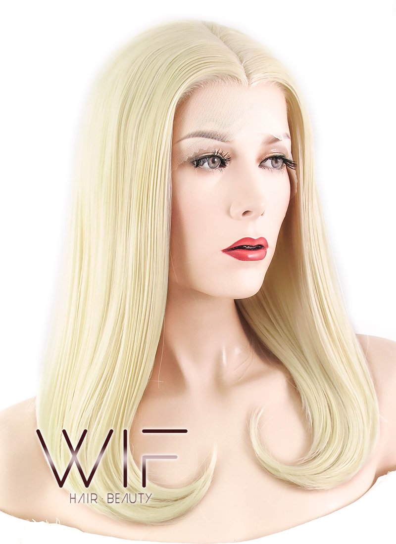17" Straight Light Blonde Lace Front Synthetic Wig LF476