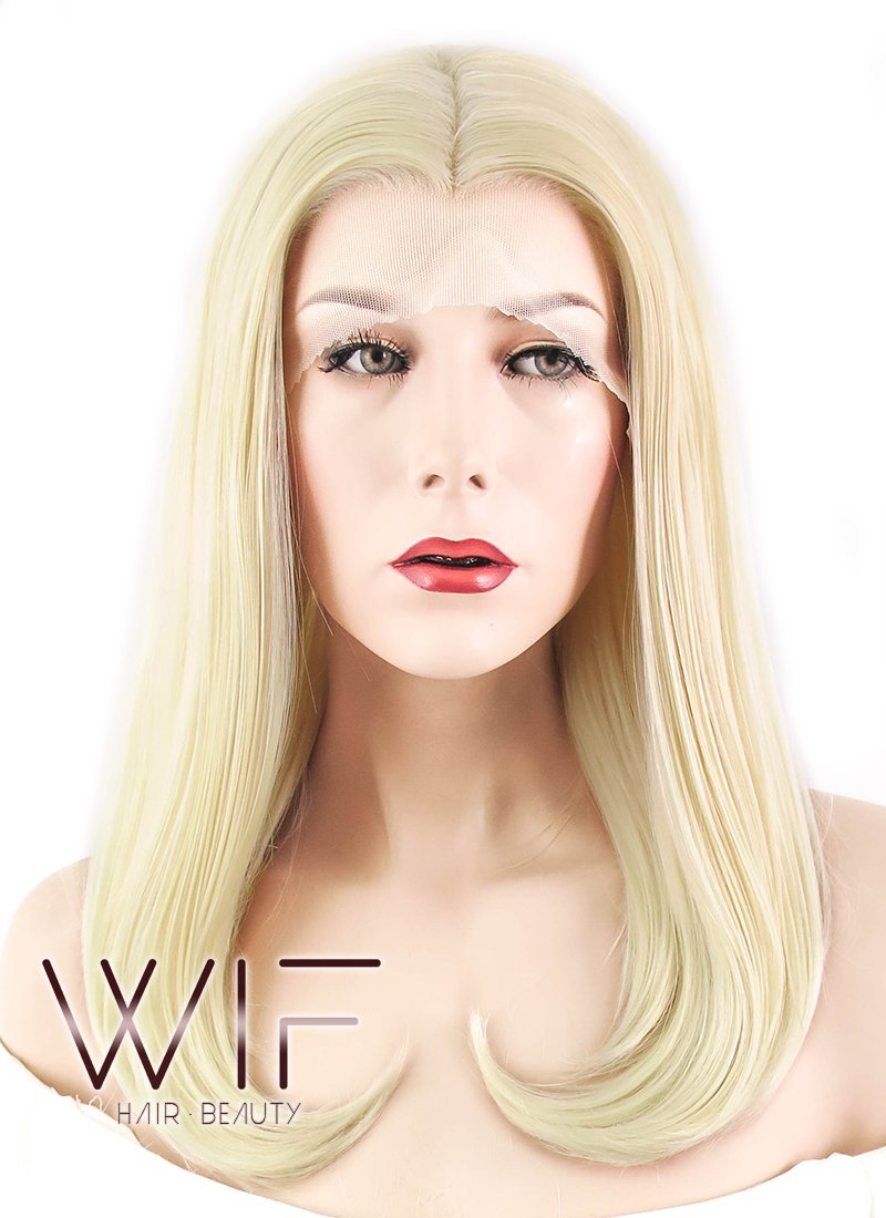 17" Straight Light Blonde Lace Front Synthetic Wig LF476