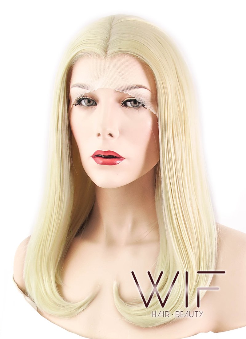 17" Straight Light Blonde Lace Front Synthetic Wig LF476
