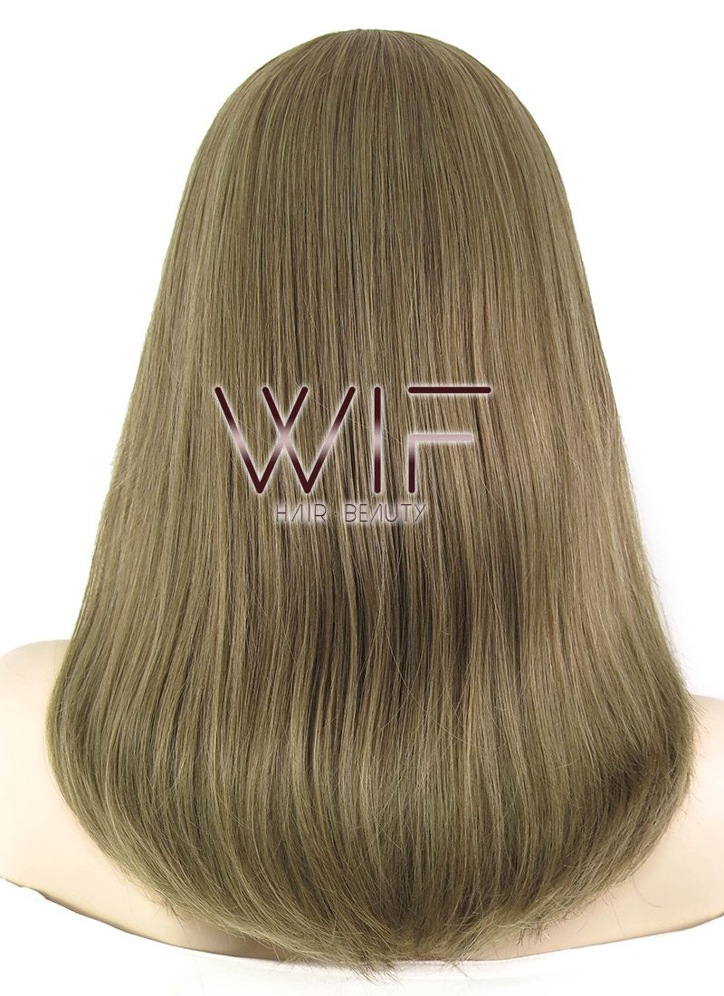 17" Straight Ash Brown Lace Front Synthetic Wig LF477