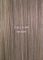 24" Straight Dark Ash Blonde With Brown Roots Lace Front Synthetic Wig LF478