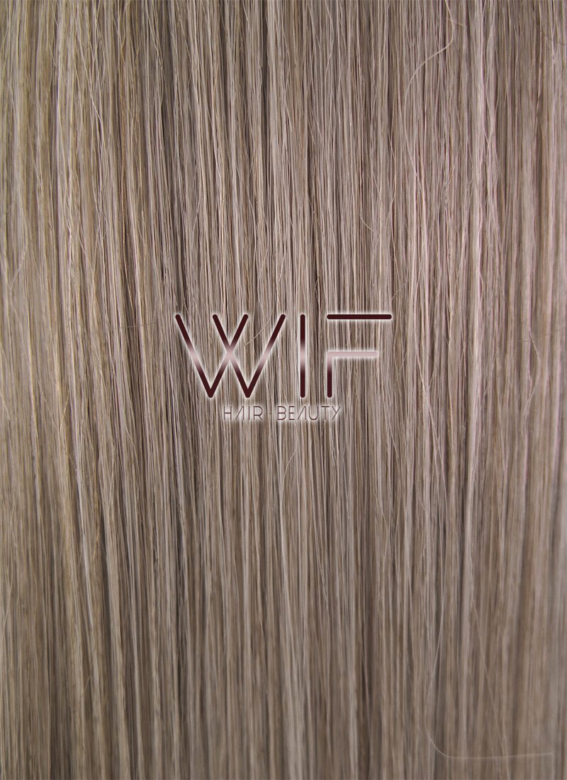 24" Straight Dark Ash Blonde With Brown Roots Lace Front Synthetic Wig LF478