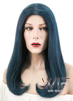 17" Straight Mixed Dark Blue Lace Front Synthetic Wig LF488