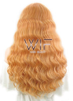 24" Wavy Creamy Orange Lace Front Synthetic Wig LF490