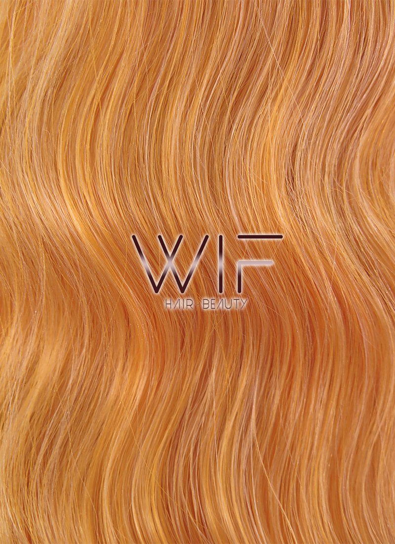 24" Wavy Creamy Orange Lace Front Synthetic Wig LF490