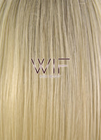 12" Straight Light Blonde With Brown Roots Lace Front Synthetic Wig LF495