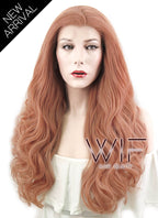 24" Wavy Pink Buff Lace Front Synthetic Wig LF499