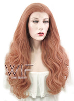 24" Wavy Pink Buff Lace Front Synthetic Wig LF499