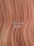 24" Wavy Pink Buff Lace Front Synthetic Wig LF499