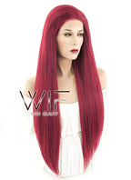 28" Straight Yaki Red Lace Front Synthetic Wig LF624A