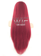 28" Straight Yaki Red Lace Front Synthetic Wig LF624A