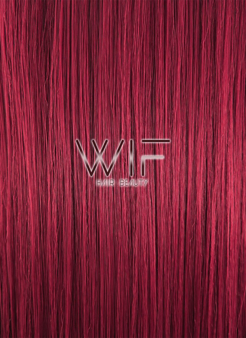 28" Straight Yaki Red Lace Front Synthetic Wig LF624A