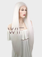 28" Straight Yaki White Lace Front Synthetic Wig LF624B