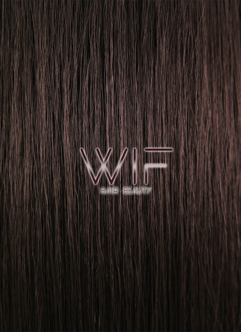 28" Straight Yaki Dark Brown Lace Front Synthetic Wig LF624J