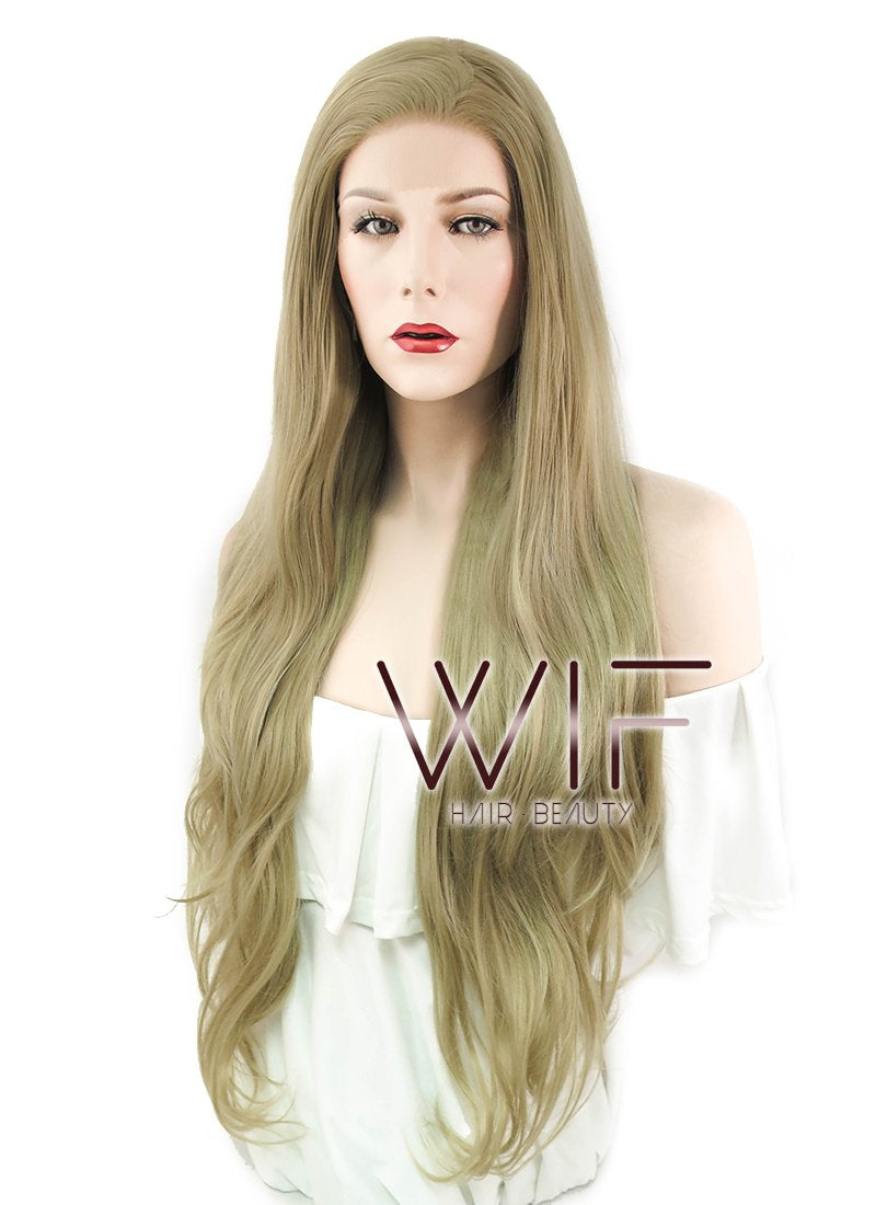 28" Wavy Mixed Blonde Lace Front Synthetic Wig LF633