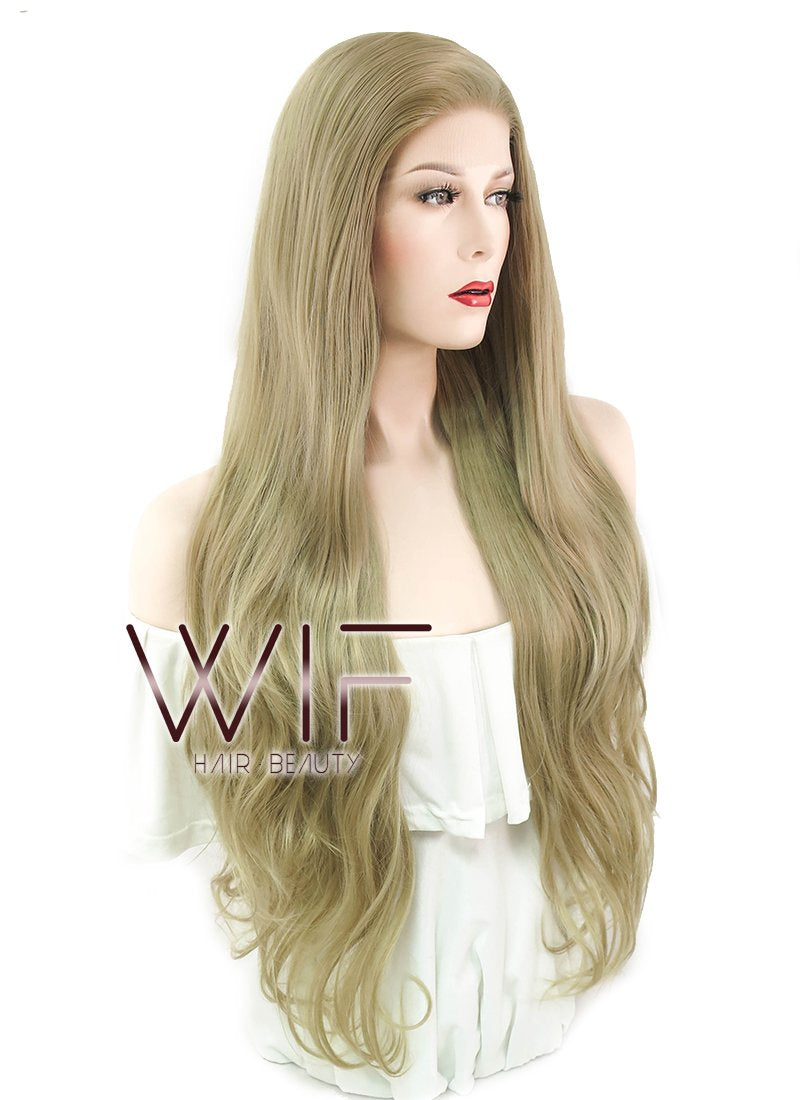 28" Wavy Mixed Blonde Lace Front Synthetic Wig LF633