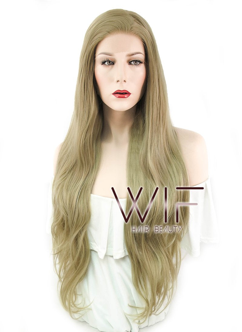 28" Wavy Mixed Blonde Lace Front Synthetic Wig LF633