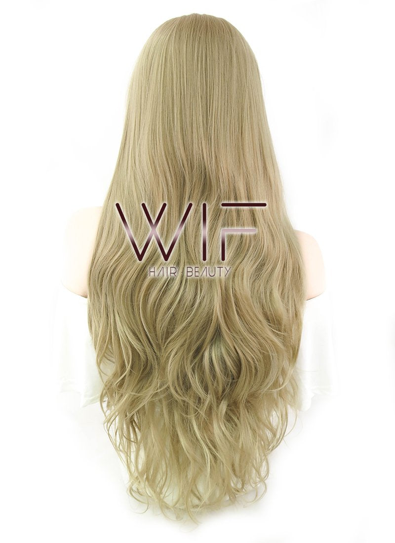 28" Wavy Mixed Blonde Lace Front Synthetic Wig LF633