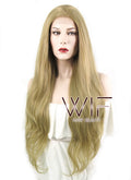 28" Wavy Ash Blonde Lace Front Synthetic Wig LF640A