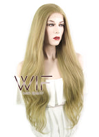 28" Wavy Ash Blonde Lace Front Synthetic Wig LF640A