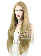 28" Wavy Ash Blonde Lace Front Synthetic Wig LF640A