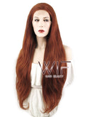 28" Wavy Reddish Brown Lace Front Synthetic Wig LF640C