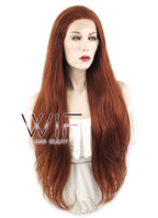 28" Wavy Reddish Brown Lace Front Synthetic Wig LF640C