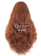 28" Wavy Reddish Brown Lace Front Synthetic Wig LF667D