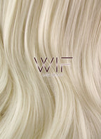 28" Wavy Platinum Blonde Lace Front Synthetic Wig LF667F
