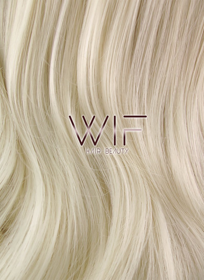 28" Wavy Platinum Blonde Lace Front Synthetic Wig LF667F
