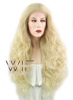 28" Wavy Blonde Lace Front Synthetic Wig LF667H