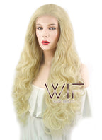 28" Wavy Blonde Lace Front Synthetic Wig LF667H
