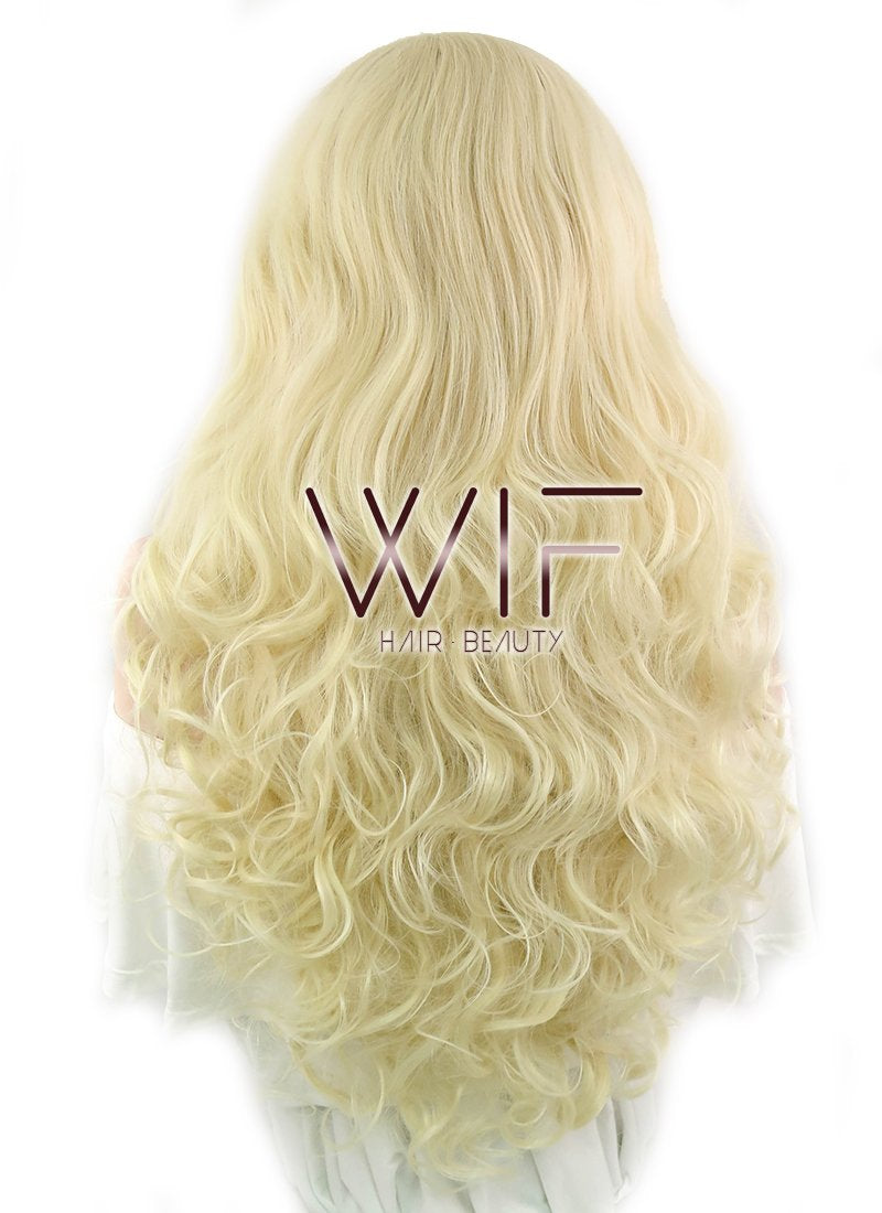 28" Wavy Blonde Lace Front Synthetic Wig LF667H